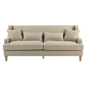 Bondi Hamptons 3 Seat Sofa Natural/White Piping by Florabelle Living, a Sofas for sale on Style Sourcebook