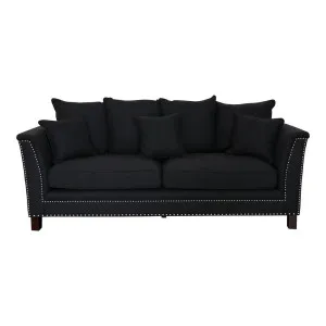 Manhattan 3 Seat Sofa Charcoal W/Silver Studs by Florabelle Living, a Sofas for sale on Style Sourcebook