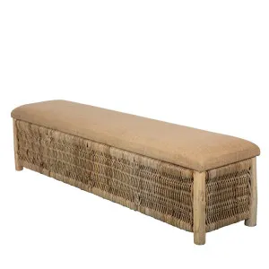 Cancun Wicker Bench Natural by Florabelle Living, a Stools for sale on Style Sourcebook