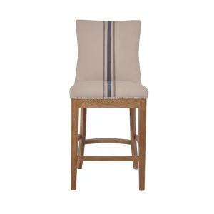 Oakwood Hamptons Counter Chair Natural/Blue Stripe W/ Studs by Florabelle Living, a Stools for sale on Style Sourcebook