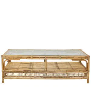 Havana Rattan Hamptons Coffee Table W Glass Top by Florabelle Living, a Coffee Table for sale on Style Sourcebook