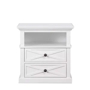 Sorrento Hamptons Medium 2 Drawer Bedside Table White by Florabelle Living, a Coffee Table for sale on Style Sourcebook