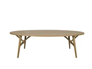 Jerico Oval Oak Dining Table Natural 260Cm by Florabelle Living, a Coffee Table for sale on Style Sourcebook