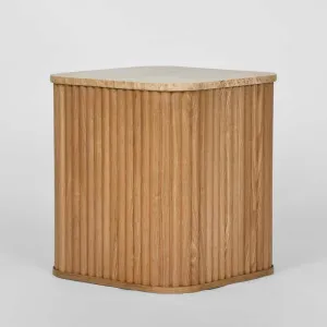 Travertine Oak Side Table by Florabelle Living, a Coffee Table for sale on Style Sourcebook