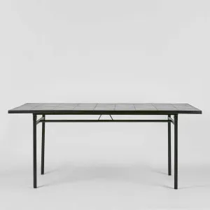 Sheffield Iron/Tiled Outdoor Dining Table Black by Florabelle Living, a Coffee Table for sale on Style Sourcebook