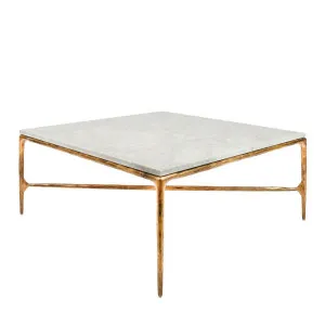 Aries Square Marble Coffee Table Gold by Florabelle Living, a Coffee Table for sale on Style Sourcebook