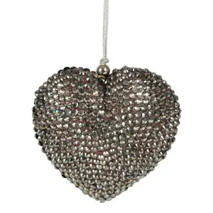 Disco Glam Hanging Heart Ornament Dark Grey by Florabelle Living, a Christmas for sale on Style Sourcebook