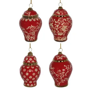 Blossom Ginger Jar Ornaments Red Box Of 4 by Florabelle Living, a Christmas for sale on Style Sourcebook