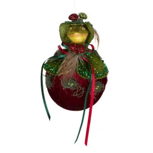 Sardella Frog Prince Ornament Plum & Green by Florabelle Living, a Christmas for sale on Style Sourcebook