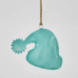 Santa Iron Hanging Cap Ornament Aqua Blue by Florabelle Living, a Christmas for sale on Style Sourcebook