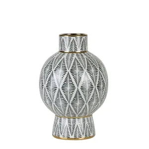 Gatsby Neck Vase Large Black & White by Florabelle Living, a Vases & Jars for sale on Style Sourcebook