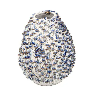 Egg Vase With Flower Medium White And Blue by Florabelle Living, a Vases & Jars for sale on Style Sourcebook