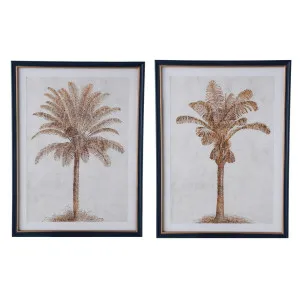 Luxe Golden Palms In Navy Frame With Gold Set 2 by Florabelle Living, a Prints for sale on Style Sourcebook