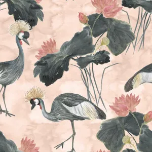 Crowned Cranes Wallpaper by Florabelle Living, a Wallpaper for sale on Style Sourcebook