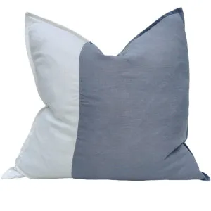 Nantes 100% Pure French Linen Cushion 55cm Square- Sage Grey & White by Macey & Moore, a Cushions, Decorative Pillows for sale on Style Sourcebook