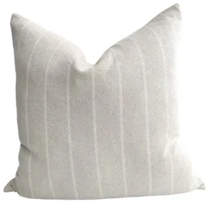 Irish Striped Rustic Linen Cotton Cushion 55cm Square - Natural & White by Macey & Moore, a Cushions, Decorative Pillows for sale on Style Sourcebook