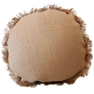 LAST ONE - Rustic Jute Linen Cushion Feather Filled 50cm Round - Siena by Macey & Moore, a Cushions, Decorative Pillows for sale on Style Sourcebook