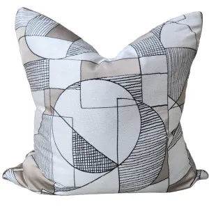 Milano Monochrome 55cm Square - Metallic Abstract by Macey & Moore, a Cushions, Decorative Pillows for sale on Style Sourcebook