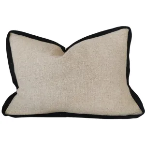 RESTOCK SOON- Reine Linen Cushion 40x60cm Lumbar  - Natural with Black Border by Macey & Moore, a Cushions, Decorative Pillows for sale on Style Sourcebook