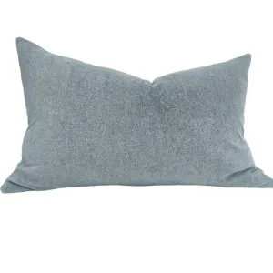 Fontainebleau Cotton Velvet & French Linen Two Sided Cushion 40cmx60cm Lumbar- Heather Grey by Macey & Moore, a Throws for sale on Style Sourcebook