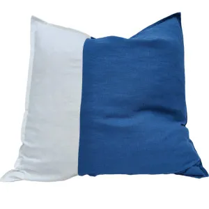 Nantes 100% Pure French Linen Cushion Square 55cm-Alantic Blue & White by Macey & Moore, a Cushions, Decorative Pillows for sale on Style Sourcebook