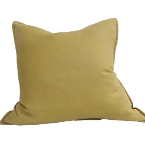 Iberian Coast Heavyweight Pure French Linen Cushion 55cm Square - Turmeric by Macey & Moore, a Cushions, Decorative Pillows for sale on Style Sourcebook