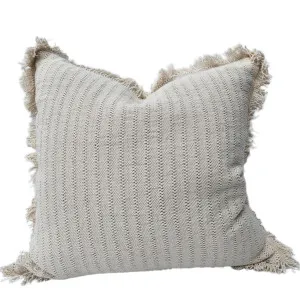 Camille Jacquard Heavyweight LInen Cotton Fringed Cushion 55cm Square by Macey & Moore, a Cushions, Decorative Pillows for sale on Style Sourcebook