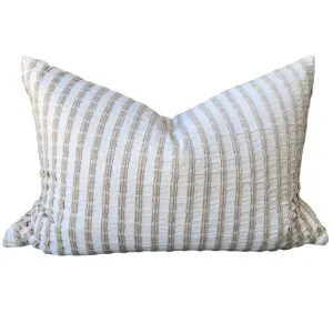 Troyes Linen Cotton Jacquard Cushion 40x60cm -Striped by Macey & Moore, a Quilts & Bedspreads for sale on Style Sourcebook