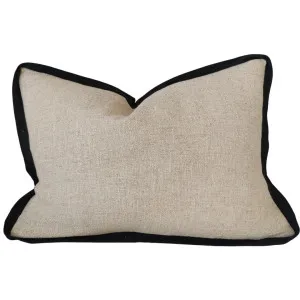 RESTOCK SOON - Reine Linen Cushion 40x60cm Lumbar  - Natural with Black Border by Macey & Moore, a Cushions, Decorative Pillows for sale on Style Sourcebook