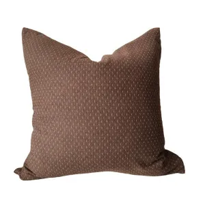 LAST ONE - Lagom Two Sided Cotton Cushion 50cm Square - Dark Chocolate Brown & Latte by Macey & Moore, a Cushions, Decorative Pillows for sale on Style Sourcebook