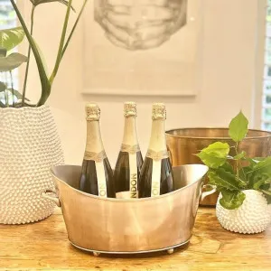 Knox Metal Oval Ice Bucket, Style A, Antique Pewter by Mediterranean Market, a Barware for sale on Style Sourcebook