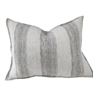 Lucia French Linen Cushion 40x60cm Lumbar - Dark Navy Blue by Macey & Moore, a Cushions, Decorative Pillows for sale on Style Sourcebook