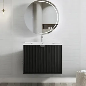 Otti Marlo Matte Black 750mm Wall Hung Vanity by Otti, a Vanities for sale on Style Sourcebook