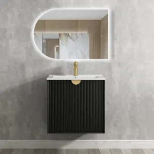 Otti Marlo Matte Black 600mm Wall Hung Vanity by Otti, a Vanities for sale on Style Sourcebook