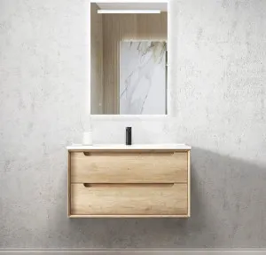 Otti Byron Natural Oak 900mm Wall Hung Vanity by Otti, a Vanities for sale on Style Sourcebook