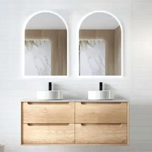 Otti Byron Natural Oak 1200mm Double Bowl Wall Hung Vanity by Otti, a Vanities for sale on Style Sourcebook