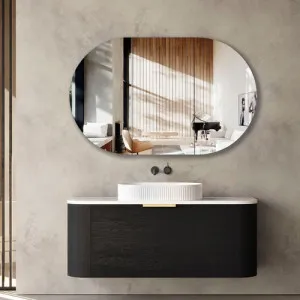 Otti Bondi Black Oak 1200mm Curve Wall Hung Vanity by Otti, a Vanities for sale on Style Sourcebook