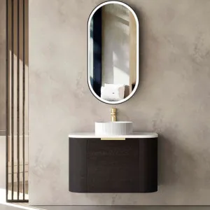 Otti Bondi Black Oak 750mm Curve Wall Hung Vanity by Otti, a Vanities for sale on Style Sourcebook