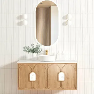 Otti Laguna Natural American Oak 1200mm Single Bowl Wall Hung Vanity
 by Otti, a Vanities for sale on Style Sourcebook