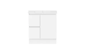 Ascot Floor Or Wall Mount Slim Vanity 765mm 2 Draw Lh 1 Door Polar White Matte | Made From MDF In Matte White By Raymor by Raymor, a Vanities for sale on Style Sourcebook