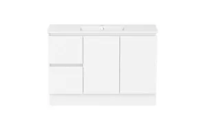 Ascot Floor Or Wall Mount Vanity 1210mm 2 Draw Lh 2 Door Polar Gloss In White By Raymor by Raymor, a Vanities for sale on Style Sourcebook