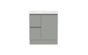 Ascot Floor Or Wall Mount Slim Vanity 765mm 2 Draw Lh 1 Door Nouveau | Made From MDF In Grey By Raymor by Raymor, a Vanities for sale on Style Sourcebook