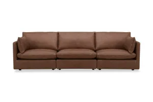 Loft Mini Leather 3 Seat Sofa, Phoenix Saddle, by Lounge Lovers by Lounge Lovers, a Sofas for sale on Style Sourcebook