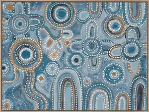 Yinaagang Blue Canvas Art Print by Urban Road, a Aboriginal Art for sale on Style Sourcebook