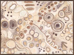 Ngu-Nha Neutral Brown Canvas Art Print by Urban Road, a Aboriginal Art for sale on Style Sourcebook