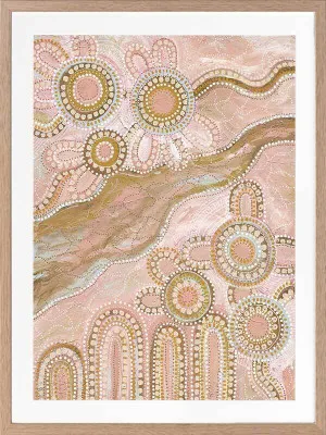 Bila III Blush Pink Framed Art Print by Urban Road, a Aboriginal Art for sale on Style Sourcebook