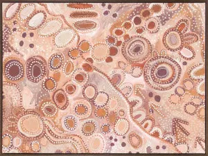 Ngu-Nha Warm Neutral Canvas Art Print by Urban Road, a Aboriginal Art for sale on Style Sourcebook