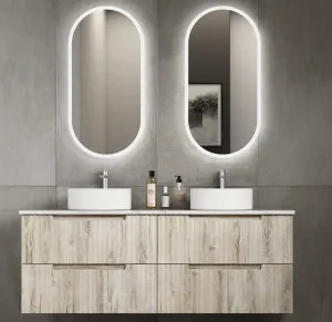 Aulic Tuscana Wood Grain 1500mm Double Bowl Wall Hung Vanity W/ German Hettich Runners by Aulic, a Vanities for sale on Style Sourcebook