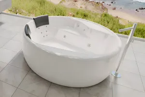 Decina Orion Freestanding Dolce Vita Spa Bathtub Gloss White 1570mm With 16-Jets by decina, a Bathtubs for sale on Style Sourcebook