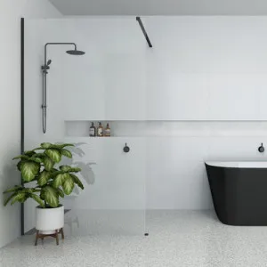 Decina M-Series Frameless Wall Fixed Panel Clear Glass Black
 by decina, a Shower Screens & Enclosures for sale on Style Sourcebook